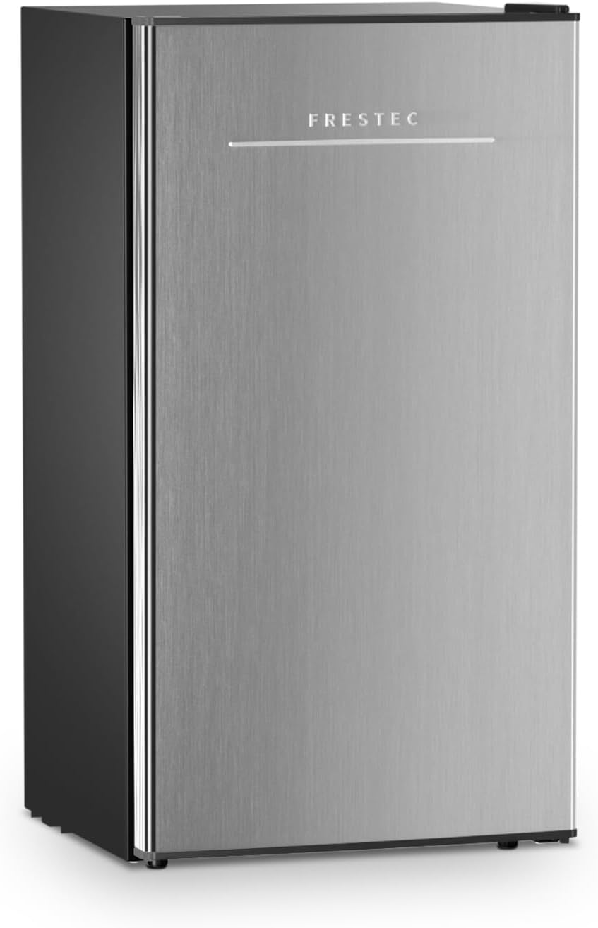 Frestec 3.2 Cu. Ft. Mini Fridge with Freezer Small Refrigerator, Mini Fridge for Bedroom, Single Door, Energy Saving, Low Noise, Mini Fridge for Office (Grey) Frestec 3.2 Cu. Ft. Mini Fridge with Freezer Small Refrigerator, Mini Fridge for Bedroom, Single Door, Energy Saving, Low Noise, Mini Fridge for Office (Grey)