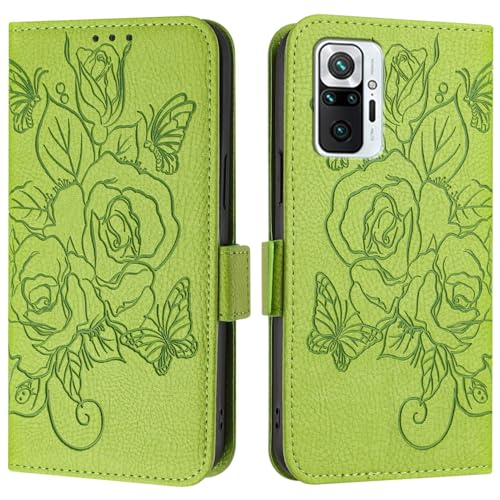 Coque de protection antichoc Redmi Note 10 Pro étui portefeuille fin vert