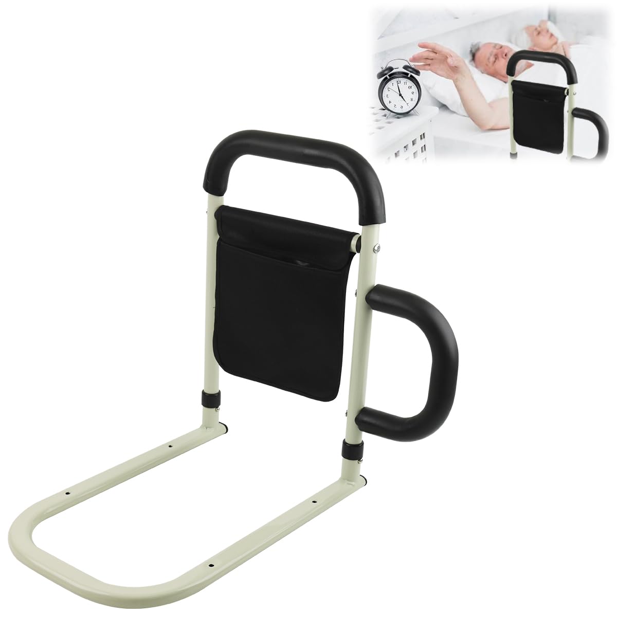 HASTHIP® Bed Rail Elderly Assistant for Sitting Up Bed Side Rail for Sitting Up from with Storage Pocket,Assistive Device Patient,Pregnant People with Disabilities-image-36
