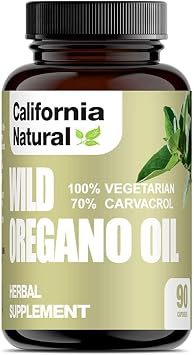 Wild Oregano Oil Vegetarian Soft Capsules - California Natural - Immune System & Digestive Support - Promote Gut Health & Healthy Digestion - 100% Vegetarian - 70% Carvacrol - Herbal 90 Count