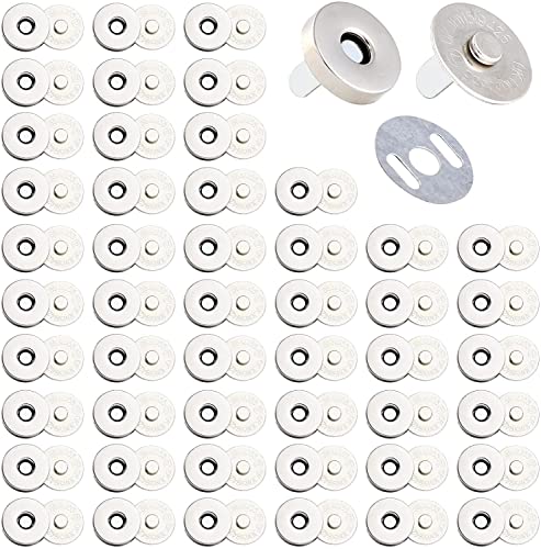 Lot de 100 fermoirs magnétiques argentés 14 mm pour sac à main, sacs, vêtements, cuir, couture, artisanat Cover