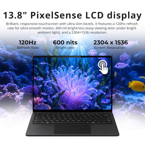 Image of Microsoft Surface 13.8 inch 2K Touchscreen AI Laptop, Snapdragon X2P-64-100, 16GB LPDDR5X, 1.5TB Storage (512GB SSD+1TB Docking Station), Qualcomm Adreno GPU, Backlit Keyboard, Wi-Fi 7, Win 11, Black