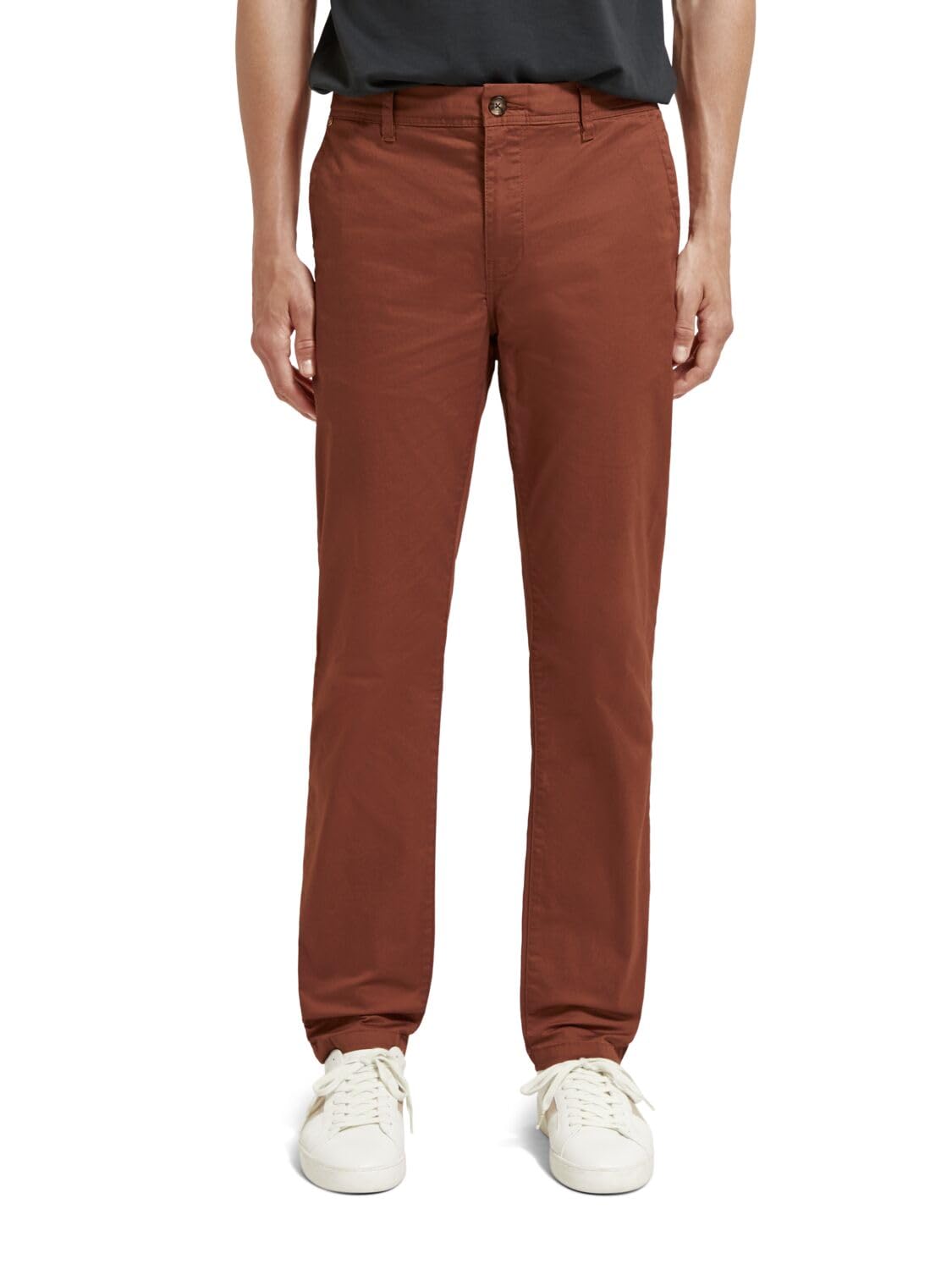 Scotch & Soda Stuart Seasonal Essential in Organic Cotton Herren Hose, Deep Toffee, 33-30