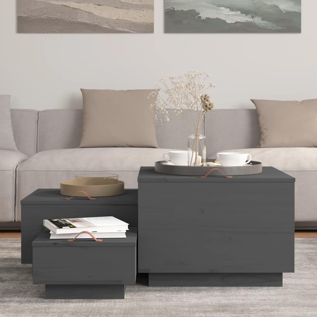 Holz Aufbewahrungsbox aus Massivkiefer mit Deckel und Griff für Haushaltswaren, Couchtisch Beistelltisch Multifunktional