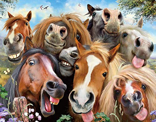 Horse Selfies - Alfombrilla de ratón ultrafina, ecológica, a todo color, para despegar y pegar