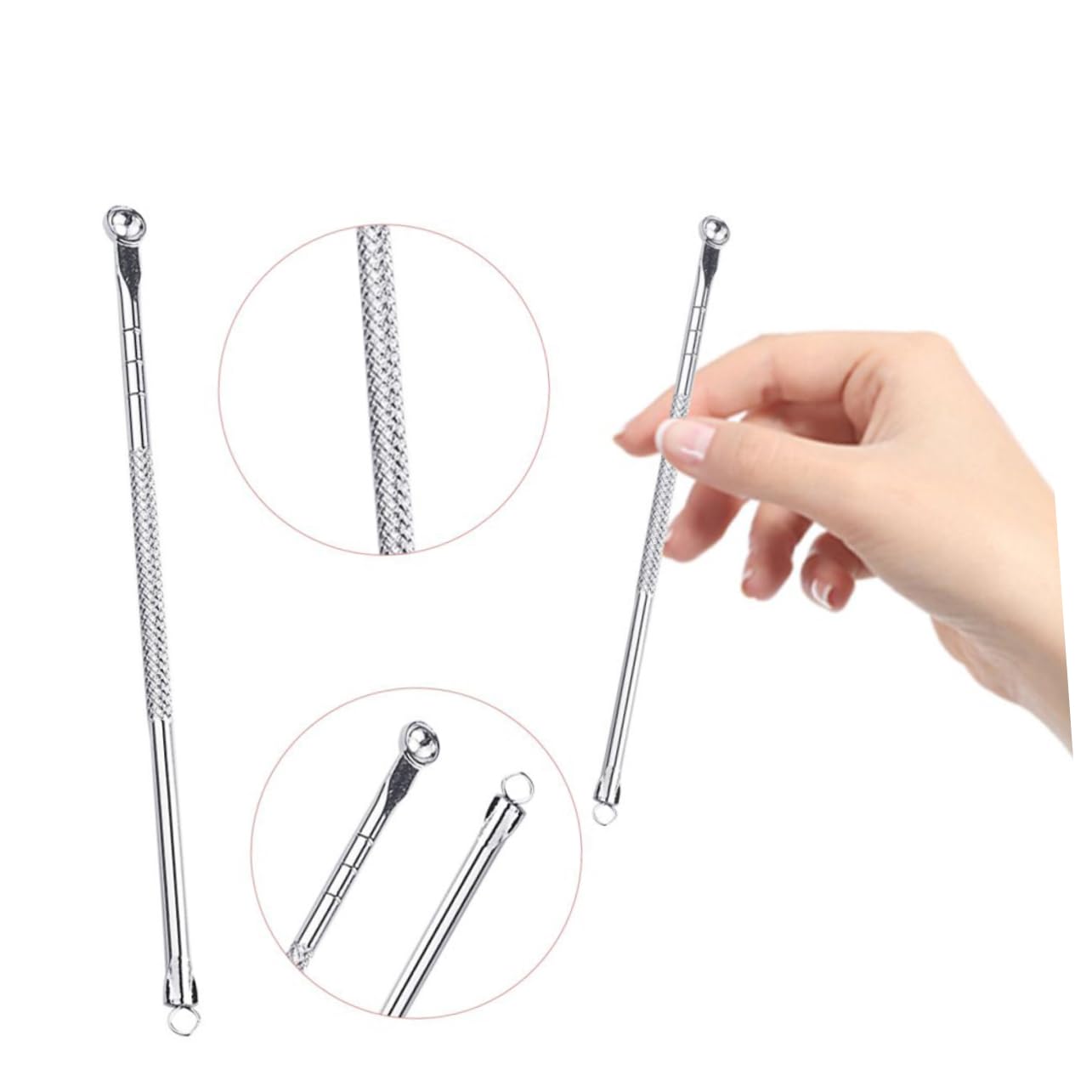 Beatifufu Cne Removal Kit 5pcs Needles Blackhead Extractor Tool Face Vacuum Pore Whitehead Remover Gentle on Skin Portable