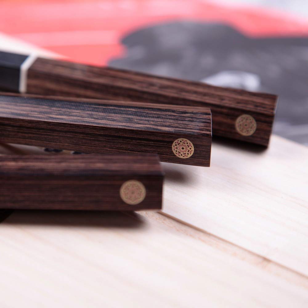 KIRITSUKE/SUJIHIKI-Cuchillo de cocina, cuchillo de carne, cuchillo multiusos y acero de polvo japonés SG2 & 62 capas de acero de Damasco y mango de madera de pakka de 7 esquinas, 240 mm