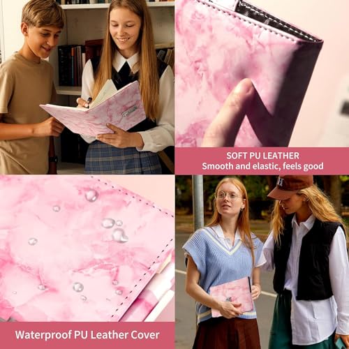 Image of TRENDING Diary with Lock, A5 Waterproof Journal with Lock, Vintage Lock Journal Password Protected Notebook & Gift Box, Lock Diary Planner Organizer for Men and Women, Travel Notebook (Pink)