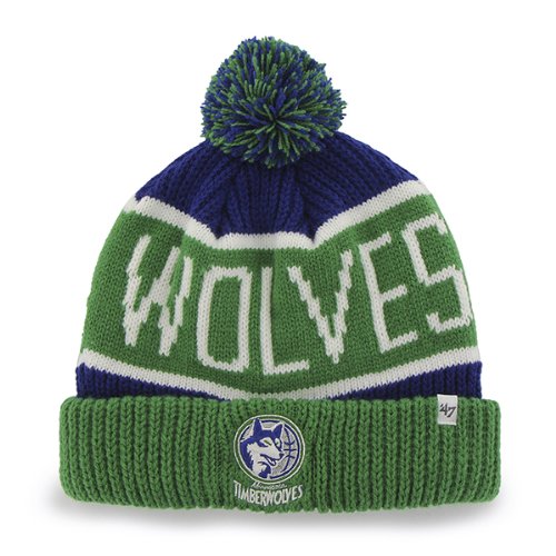 Minnesota Timberwolves Green Cuffed "Calgary" Beanie Hat with Pom