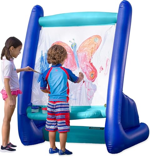 Hearthsong Inflatable Kids Art Easel Outdoor & Indoor Paint Station Creative Coloring Drawing and Painting Art Easel for Kids and Toddlers Ideal for Arts & Crafts Fun