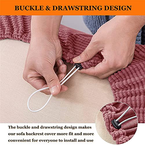 Housses de dossier de canapé jacquard rose extensible - 4