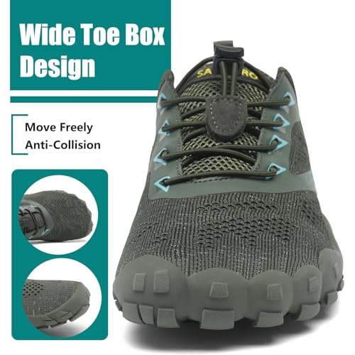 Image of SAGUARO Womens Mens Barefoot Shoes Minimalist Trail Runner Wide Toe Box Zero Drop Outdoor Cross Training Shoe
