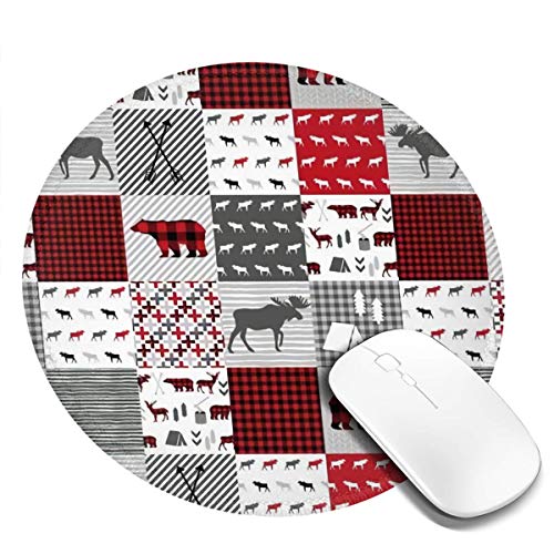 バッファロープラッド マウスパッド 円形 個性的 おしゃれ 柔軟 かわいい ゴム製裏面 ゲーミングマウスパッド Pc ノートパソコン オフィス用 丸型 デスクマット 滑り止め 耐久性が良い おもしろいパターン