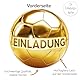 beriluDesign 12x Fußball Einladungskarten mit Umschlägen zum Kindergeburtstag | Kinder Geburtstag-Einladungen für Jungen und Mädchen