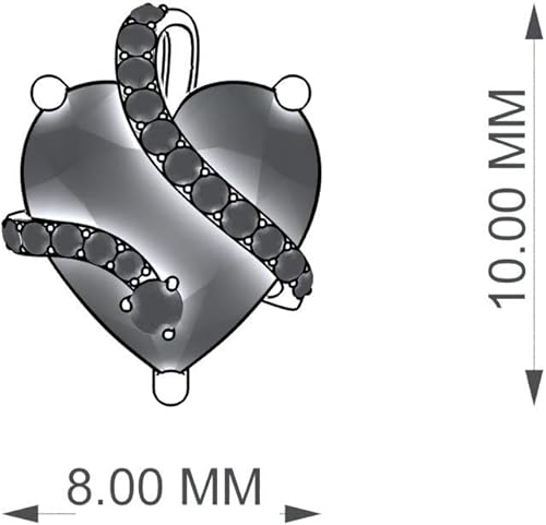 Miniatura 3 de Diamondere Collar pequeño de corazón con piedras preciosas naturales y certificadas y de diamantes en oro macizo de 14 quilates, colgante de 1.68