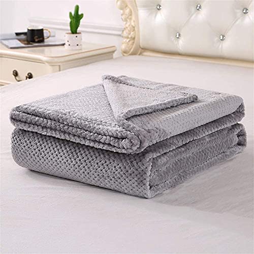 Wafel Flanellen Bed Deken, Dikker Warm Fuzzy Microplush Lichtgewicht Dekens voor Bank Bed Sofa Grijs, 78.7 X 90.6 Inch - Image 4
