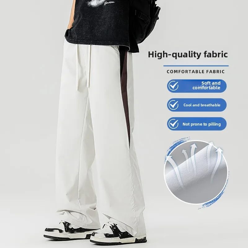 Spring Summer Sports Casual Straight Trousers Loose high Street Pants Men3