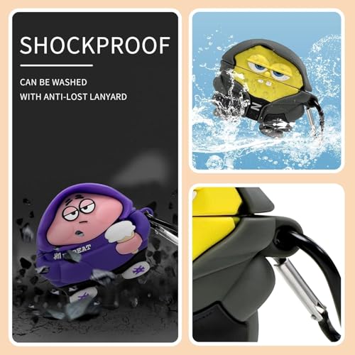 Image of DEZET Cute Soft Silicone Pouh Case for Airpods Pro GEN-2 (2022) � 3D Cartoon Animal Character Cover with Keychain Ring, Shockproof & Dustproof Protective Case for Kids & Girls (Anime)