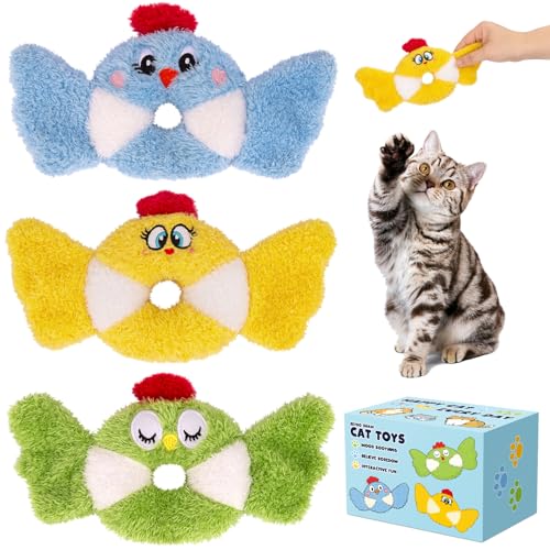 Retro Shaw Cat Toys,Bird Cat Toy with Catnip & Silvervine - Interactive Realistic Kitten Toy with Crinkle Sound for Indoor Cats, Satisfies Natural Hunting Instincts