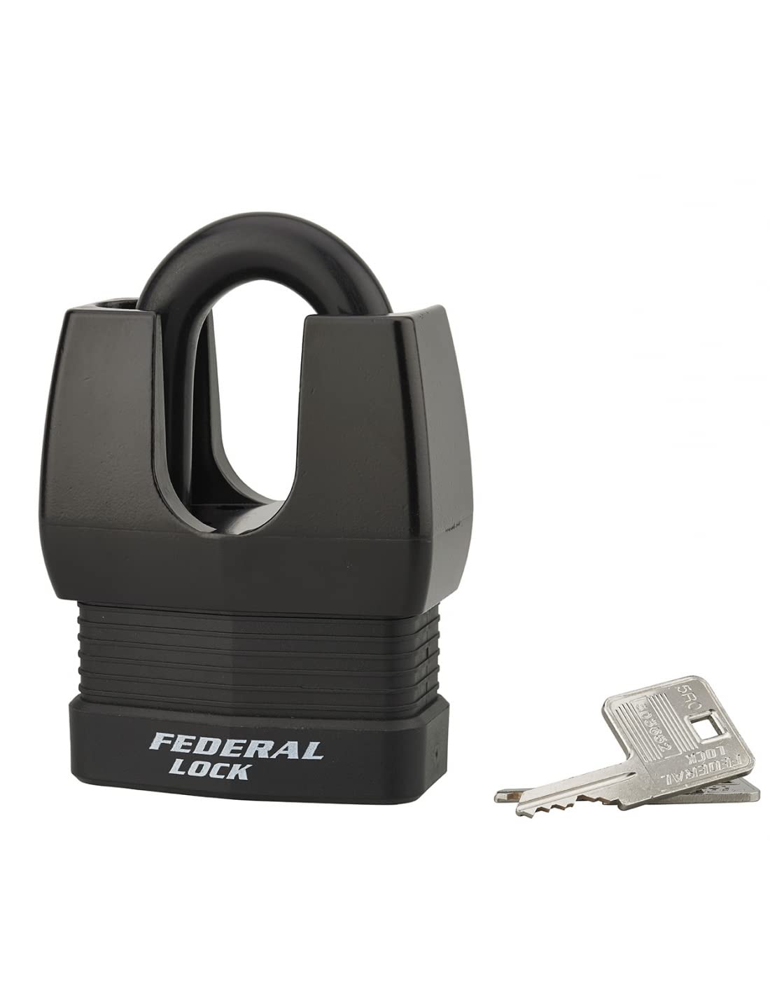 Cadenas Federal Lock Docker, extérieur, acier cémenté 65 mm, très haute sécurité, garde haute, 2 clés - THIRARD