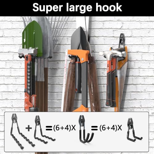 Image of 3-H Heavy Duty Garage Hooks, 46 Pack Wall Storage Organizer,Black