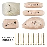 TWO STONES Wooden Rock Climbing Holds for Adults | Wood Rock Wall Climbing Holds | Variety Screw On