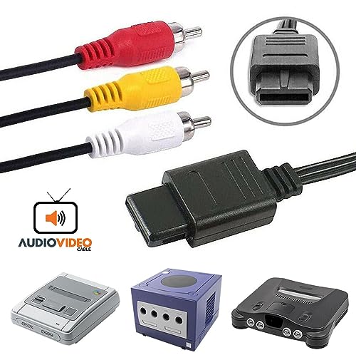 1.8m AV Cable Lead Composite RCA Audio Video TV Display Wire, Compatible with SNES Super Nintendo, Black - Image 2