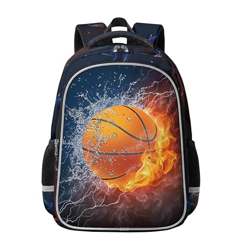 Ajiusmm Basketball Backpack for Boys Sports Travel Back Pack Lightweight Waterproof Kids BookBag for Elementary Middle School