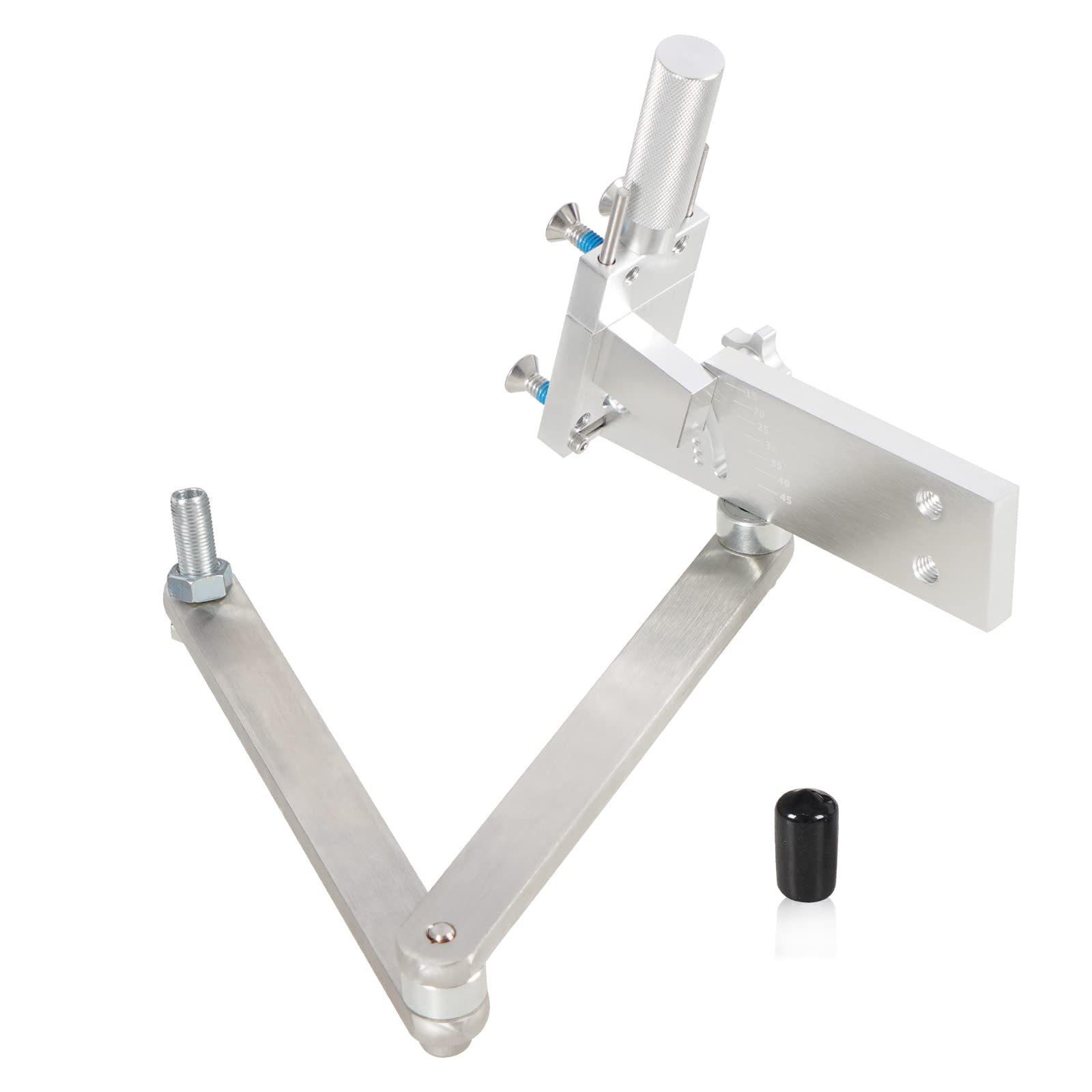 Kit de afilador de cuchillas de cortacésped ajustable de 15 ° - 45 ° para cuchillas de cortacésped de mano derecha e izquierda - Plata