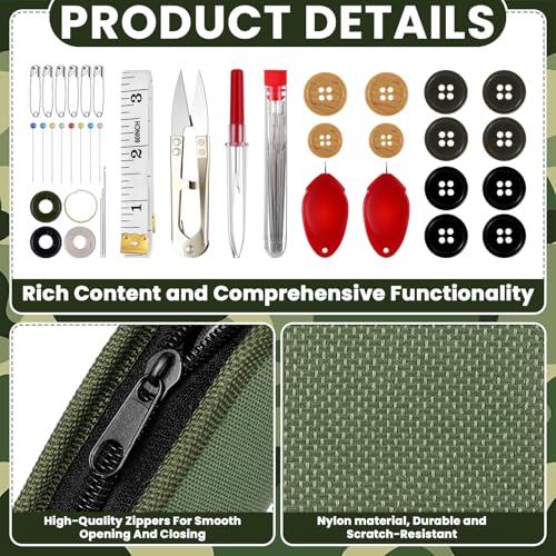 Suncalla 1 Pack Military Survival Sewing Kit Travel Emergency,Army Green - Image 4