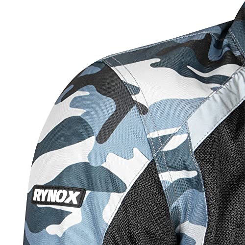 Image of Rynox Urban X - Mesh Motorcycle Riding Jacket | Impact Protection | Abrasion Resistance - Light Camo Black, Large