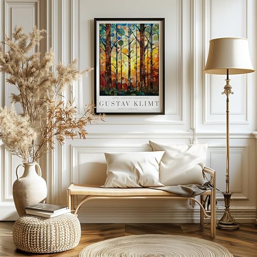 Toile Klimt Jardin de fleurs affiche salon grand format déco florale moderne - 2