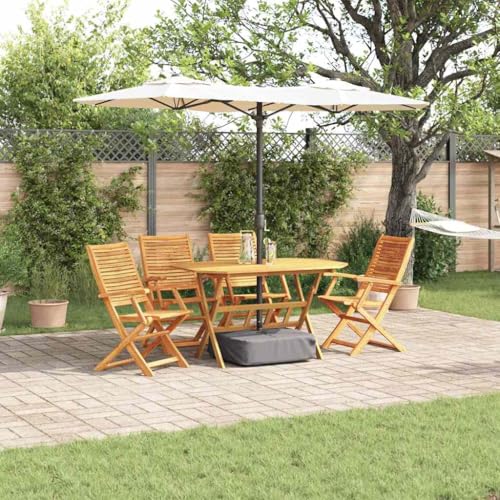 Ensemble jardin acacia vidaXL 5 pcs table chaises marron
