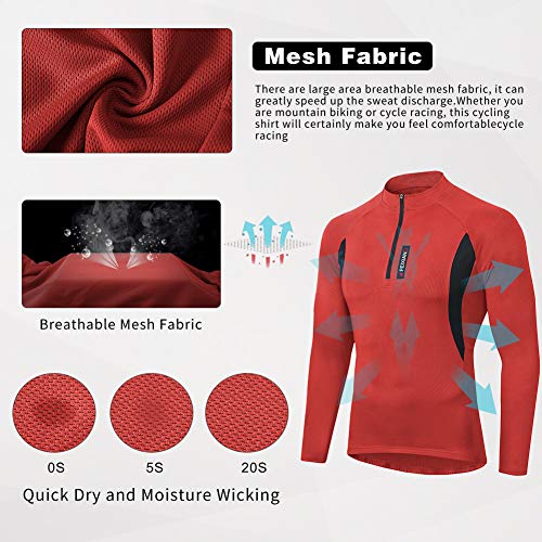 MEETWEE Herren Radtrikot, Fahrradtrikot Kurzarm & Langarm Fahrrad Shirt Fahrradbekleidung Radshirt für Männer, Atmungsaktive Cycling Jersey Schnell Trocknen Radsport Bekleidung - Image 4