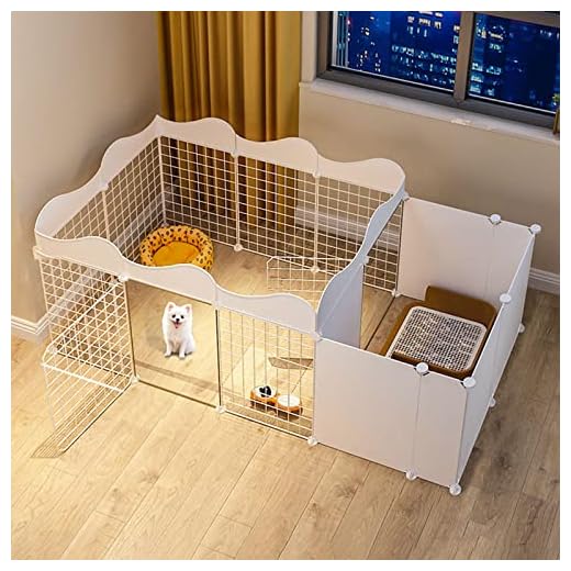 QJM Cercado para Perros, Corral para Gatos, Corralito para Mascotas De Metal, Jaula para Perros, Cerca Plegable, Cerca De Alambre De Metal para Jardín con Puerta Y Perrera, White, 163x111x57cm-A
