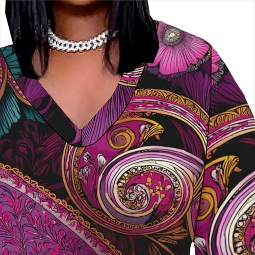 Image of Womens African Dresses Sexy Casual T-Shirt Dresses Long Sleeve Oversized Baggy Summer Sundress