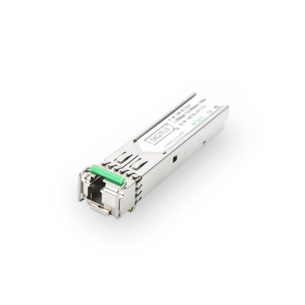 DIGITUS Uniwersalny Gigabit SFP Module - 1.25 Gbit/s - Mini GBIC - do światłowodu jednomodowego - LC Simplex - dwukierunkowy - TX1550/RX1310nm - zasięg 20 km - Plug & Play