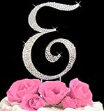 Letter E - Swarovski Crystal Monogram Wedding Cake Topper Letter