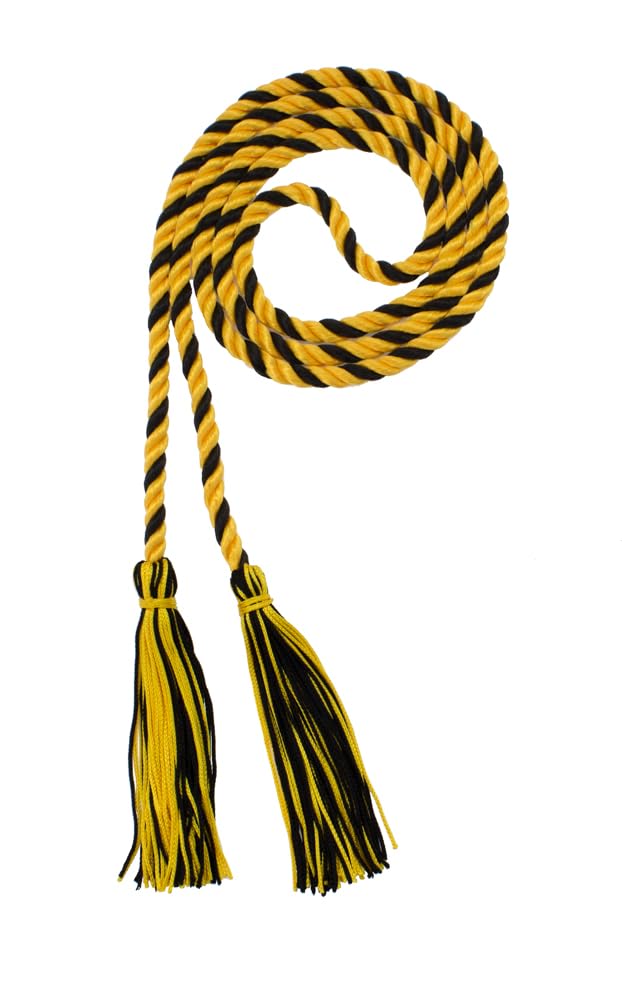 Tassel Depot Graduation Honor Cord - Gold/Black - Every School Color Available - Made In Usa