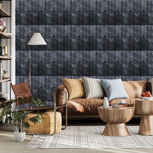 Image of Kayra Decor 3D PVC Wall Panel Artisian Design Thunder Black Color 19.7 inch x 19.7 inch (Pack of 12) - Covers 32.34 Sq. Ft.
