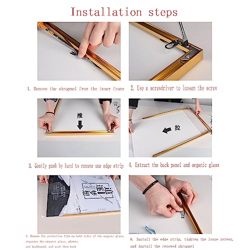 Image of Frame Back Panel Hook CHENJIN 30 Sets Metal Frame D-Ring Picture Hangers with Screws and Screwdrivers for Open-Type Frame Channels Will Not Damage Photo Frames, Picture Frame Hanging Brackets