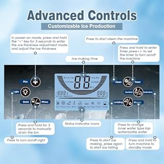 ETL Safety & Sanitation Certification Commercial Ice Maker with Drain Pump - 400lbs/24H, Freestanding Fast Ice Maker Machine, Self-Cleaning with LED Display, for Bar Hotel Restaurant