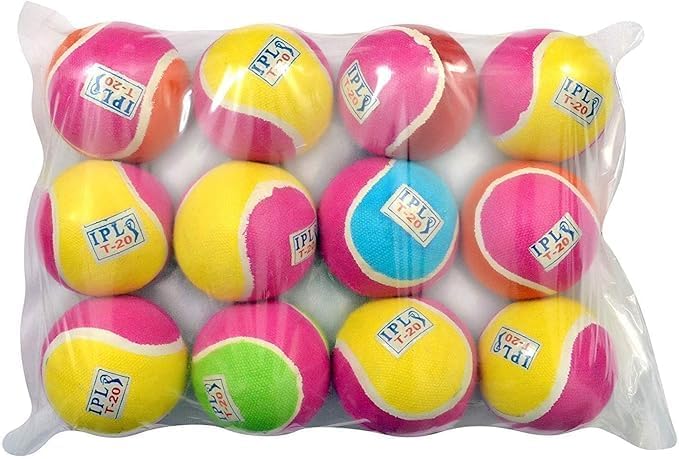 Fit City Lightweight Rubber Tennis Cotton Cricket Balls for Kids Pack of 12 (Multicolor)-image-14