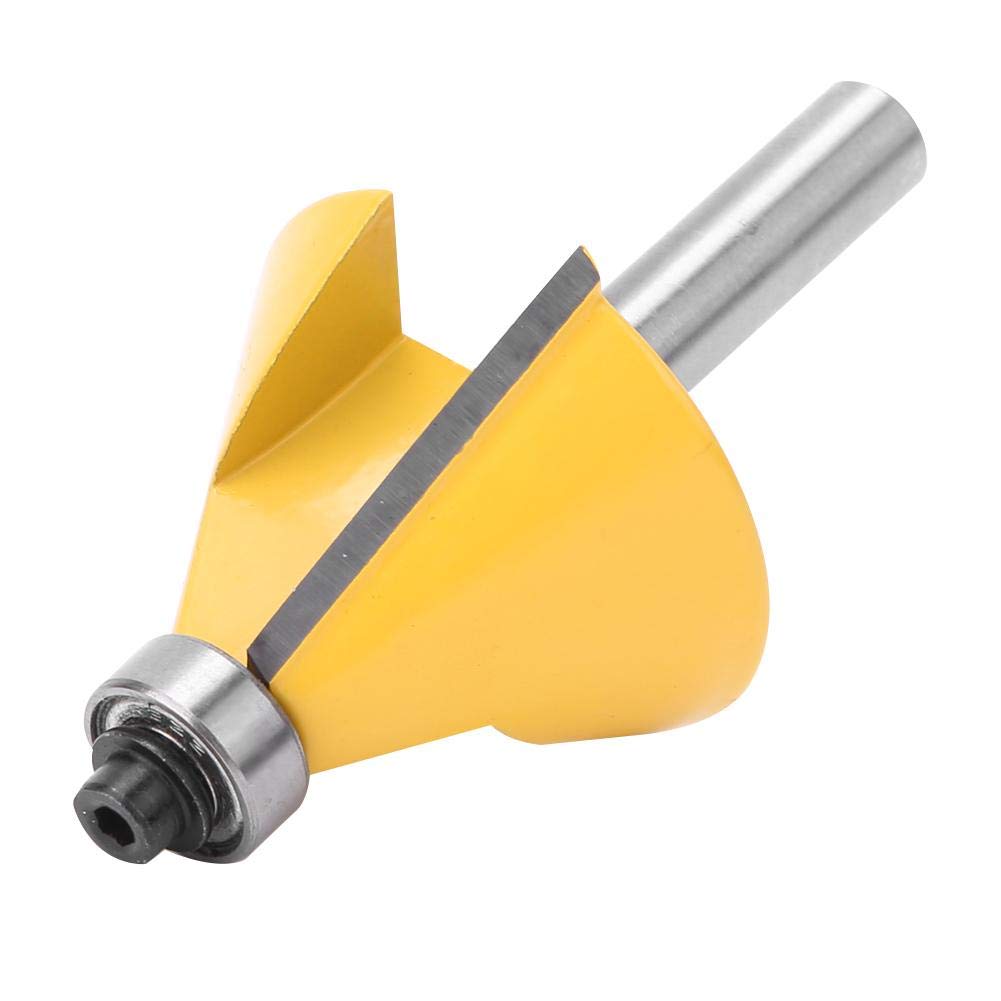 Broca de Fresado para Carpintería con Vástago de 8mm, Ángulos de 15°, 22.5° y 30°, Aleación YG6 con Rodamiento, para Madera, MDF, Contrachapado