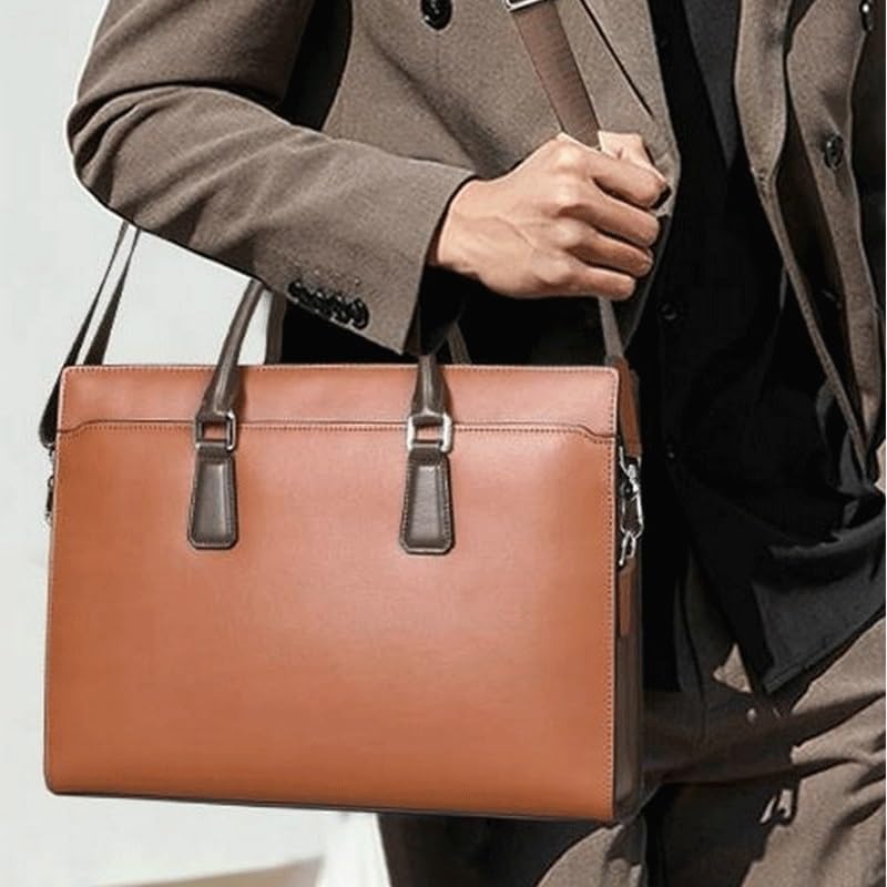 Mens Briefcase with Storage Combination Lock Shoulder Laptop Business Bag image 2