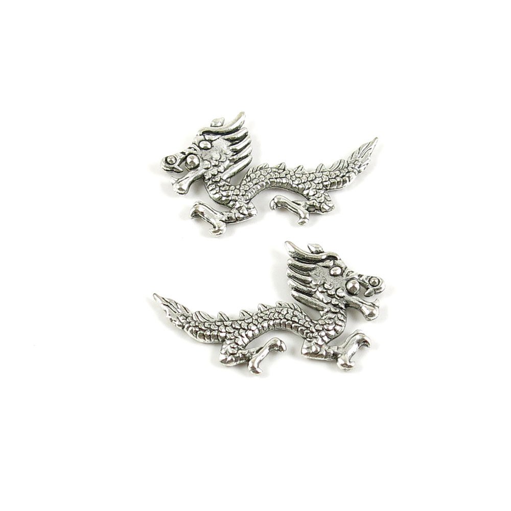 Wholesale Supplies Ancient Silver Fashion Jewelry Making Charms Findings  W-14019 Dragon Pendant Retro DIY Craft Alloys Lots Repair Jewellery Findings