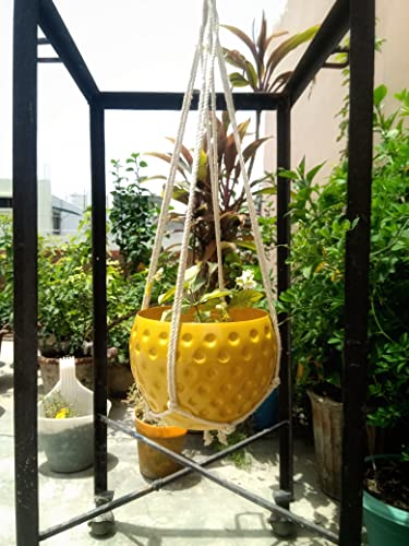 Image of Macrame Hanging Planter - Handmade Boho Plant Holder for Indoor & Outdoor Decor, Perfect for Home, Office, Garden, Patio, Balcony - Stylish, Easy Installation, Great Gift Idea