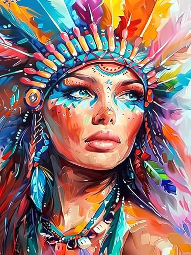 Peinture diamant 5D stress solution : kit femme indienne pour relaxation