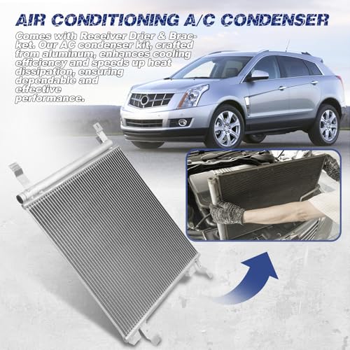 Image of Air Conditioning A /C Condenser Compatible with Cadillac SRX # 20981270, 22973655, GM3030294, 22872052, 4055, CN4055PFC