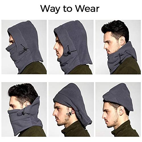 RAXMIN Warm Fleece Balaclava Ski Bike Full Face Mask Neck Warmer Winter Sports Cap Black